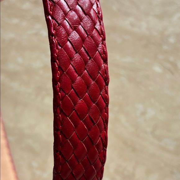 Christian Dior Red Woven Leather Belt Vintage Dior Aniline Cowhide - Picture 5 of 8